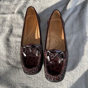 Naturalizer Cedra loafers women‎ shoes size 8.5 croc pattern brownish Burgundy